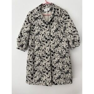 Jones New York Womens Casual Black‎ & Crem Floral Suit Jacket Size 6 3/4 Sleeve
